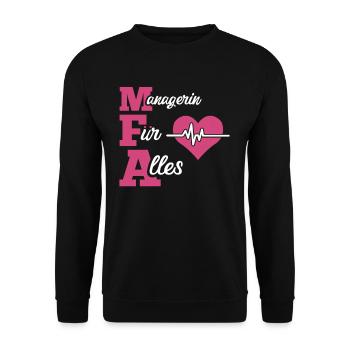 Arzthelferin, MFA, Medizinische Fachangestellte, - Unisex Pullover - Schwarz - Vorne - Alina (178cm) & Michal (187cm)