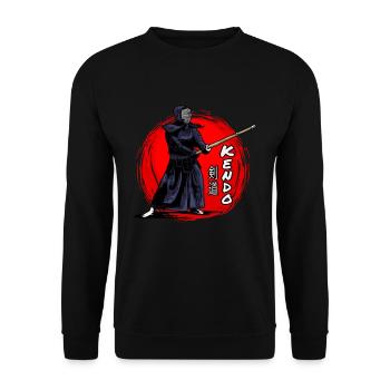 Kendo Aikido Martial Arts Fighter - Unisex Sweatshirt - black - Front - Alina (178cm) & Michal (187cm)