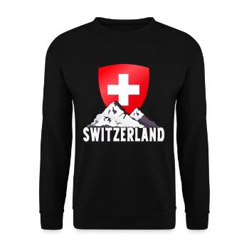 Schweiz Heimat Helvetia Berge Schweizer - Unisex Pullover - Schwarz - Vorne - Alina (178cm) & Michal (187cm)