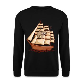 Drôle paresseux cadeau de voile pour les marins - Sweat-shirt Unisexe - noir - Devant - Alina (178cm) & Michal (187cm)