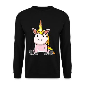 Feu feu feu chaleur licorne fantasy - Sweat-shirt Unisexe - noir - Devant - Alina (178cm) & Michal (187cm)