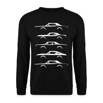 MUSCLE CAR Gift US Car Meet for Auto - Unisex Sweatshirt - black - Front - Alina (178cm) & Michal (187cm)