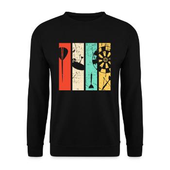 Gifts for dart players with darts motif, - Unisex Sweatshirt - black - Front - Alina (178cm) & Michal (187cm)