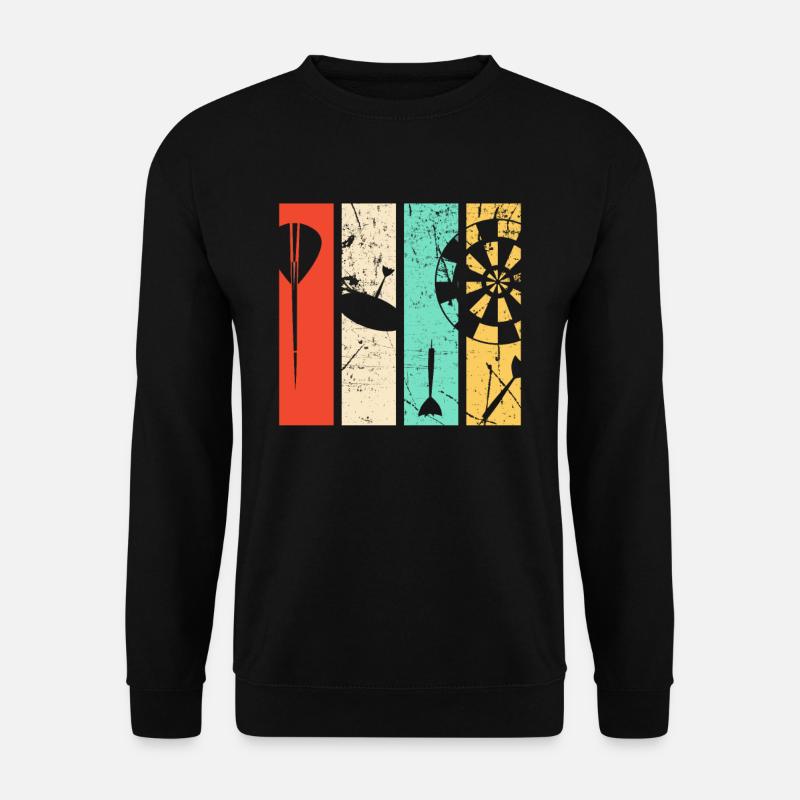 Geschenke für Dart Spieler mit Darts Motiv, - Unisex Pullover - Schwarz