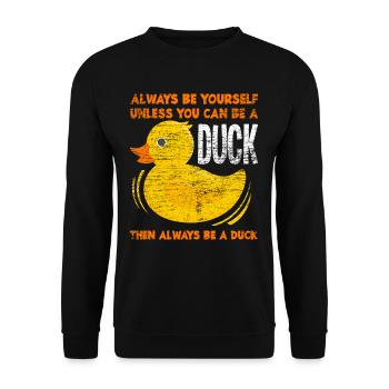 Duck animal - Unisex Sweatshirt - black - Front - Alina (178cm) & Michal (187cm)