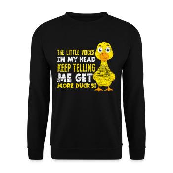 Ente Tierliebhaber - Unisex Pullover - Schwarz - Vorne - Alina (178cm) & Michal (187cm)