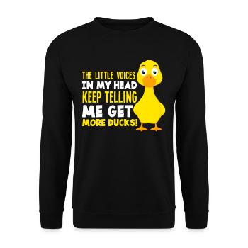 Enten Züchter - Unisex Pullover - Schwarz - Vorne - Alina (178cm) & Michal (187cm)