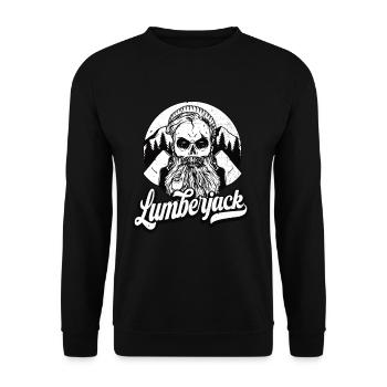Bûcheron crâne bûcheron vintage forestier - Sweat-shirt Unisexe - noir - Devant - Alina (178cm) & Michal (187cm)