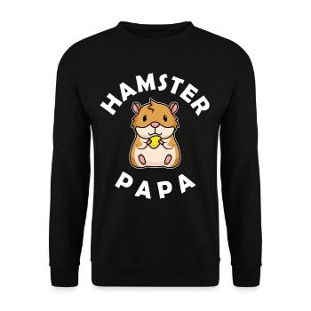 Hamster Geschenk - Hamster Papa - Unisex Pullover - Schwarz - Vorne - Alina (178cm) & Michal (187cm)