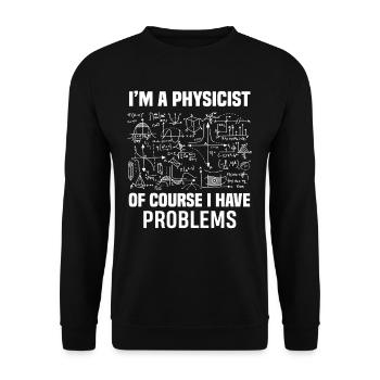 Physics math formulas study - Unisex Sweatshirt - black - Front - Alina (178cm) & Michal (187cm)