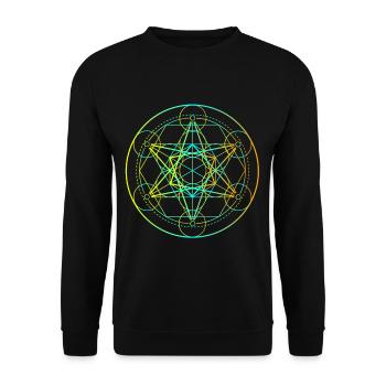 Sacred geometry gift mandala for yoga - Unisex Sweatshirt - black - Front - Alina (178cm) & Michal (187cm)