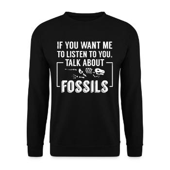 Talk About Fossils Archeology - Unisex Sweatshirt - black - Front - Alina (178cm) & Michal (187cm)