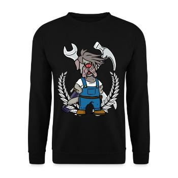 Werkzeug Mechaniker Werkstatt Berufe Job - Unisex Pullover - Schwarz - Vorne - Alina (178cm) & Michal (187cm)