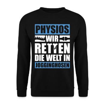 Physio I Physiotherapie I Physiotherapeut - Unisex Pullover - Schwarz - Vorne - Alina (178cm) & Michal (187cm)