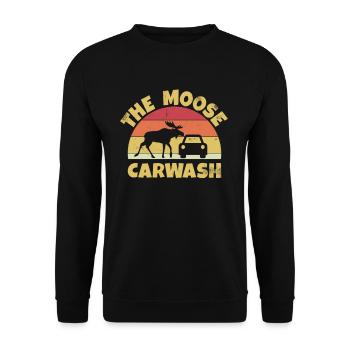 Moose Retro Vintage Car Wash Moose Carwash - Unisex Sweatshirt - black - Front - Alina (178cm) & Michal (187cm)