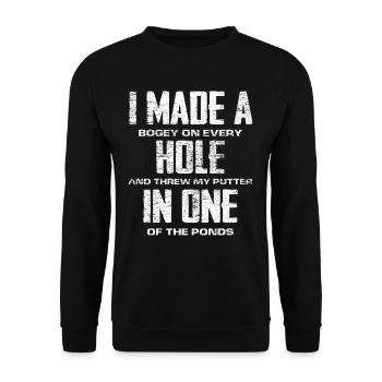 Golf Lustiger Golfer Spruch Geschenk - Unisex Pullover - Schwarz - Vorne - Alina (178cm) & Michal (187cm)