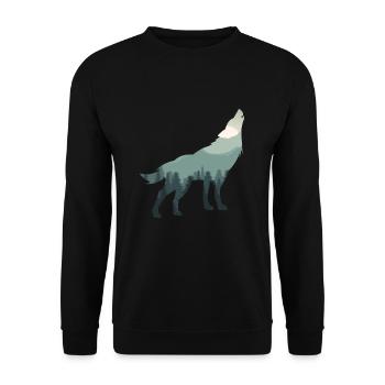 Protection de l'environnement protection du climat protection de la nature loup de terre - Sweat-shirt Unisexe - noir - Devant - Alina (178cm) & Michal (187cm)
