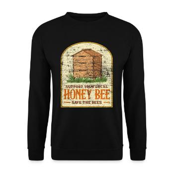 Protection de l'environnement des abeilles - Sweat-shirt Unisexe - noir - Devant - Alina (178cm) & Michal (187cm)