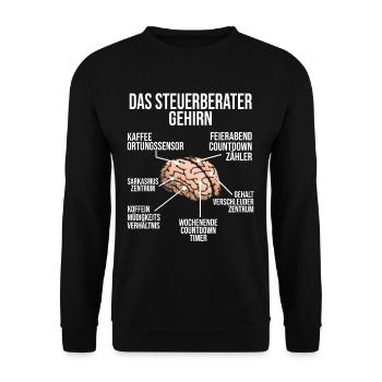 Steuerberater Gehirn Steuern Beruf Finanzen - Unisex Pullover - Schwarz - Vorne - Alina (178cm) & Michal (187cm)