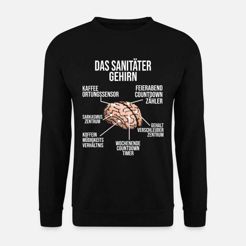 Sanitäter Gehirn Rettungssanitäter Geschenk - Unisex Pullover - Schwarz