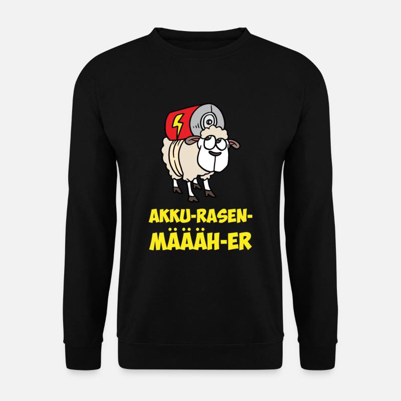 Akku Rasen Mäher Schaf Batterie - Unisex Pullover - Schwarz