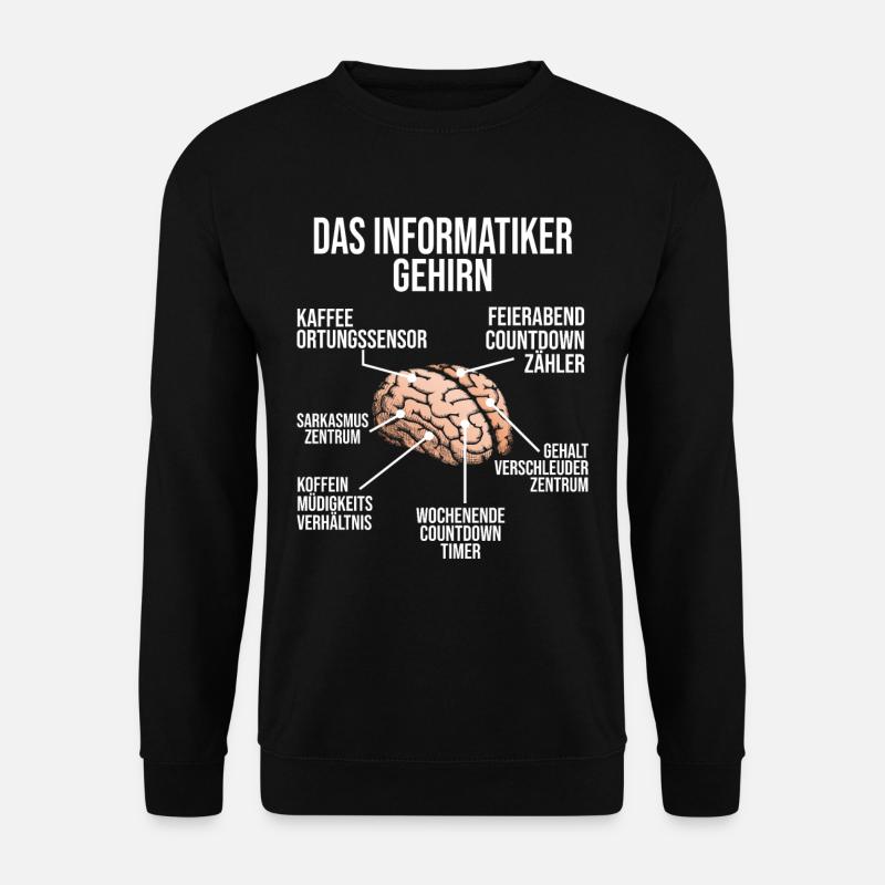 Informatiker Gehirn Geschenk Programmierer - Unisex Pullover - Schwarz