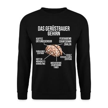 Gerüstbauer Gehirn Gerüstbau Bauarbeiter - Unisex Pullover - Schwarz - Vorne - Alina (178cm) & Michal (187cm)