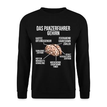 Panzerfahrer Gehirn Panzer Fahrer Militär - Unisex Pullover - Schwarz - Vorne - Alina (178cm) & Michal (187cm)