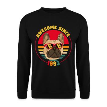 28e anniversaire du bouledogue français génial depuis 1993 - Sweat-shirt Unisexe - noir - Devant - Alina (178cm) & Michal (187cm)