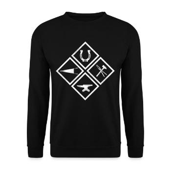Cadeau de maréchal-ferrant de forgeron - Sweat-shirt Unisexe - noir - Devant - Alina (178cm) & Michal (187cm)