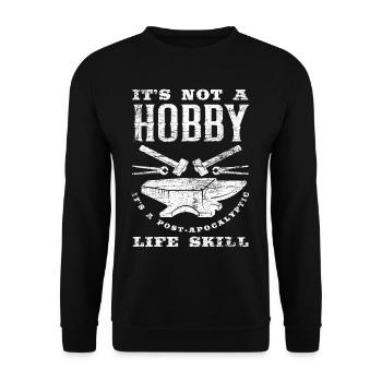 Forgeron hobby énonciation drôle - Sweat-shirt Unisexe - noir - Devant - Alina (178cm) & Michal (187cm)