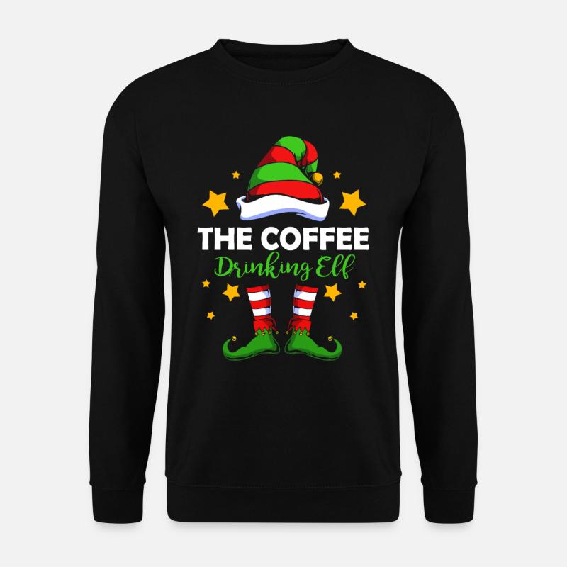 Elfe Elf Weihnachtsgeschenk Kaffee - Unisex Pullover - Schwarz