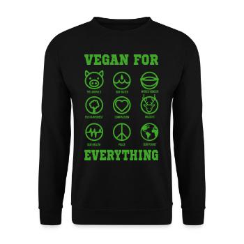 VÉGÉTARIEN Cadeau Protecteur animal pour Vegan VEGAN - Sweat-shirt Unisexe - noir - Devant - Alina (178cm) & Michal (187cm)