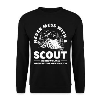 Scout Funny Saying Gift - Unisex Sweatshirt - black - Front - Alina (178cm) & Michal (187cm)