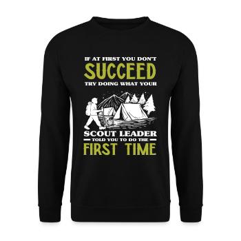 Scout Motivation Adventure - Unisex Sweatshirt - black - Front - Alina (178cm) & Michal (187cm)