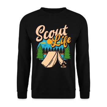 Scouts Nature Tent Tents Gift - Unisex Sweatshirt - black - Front - Alina (178cm) & Michal (187cm)