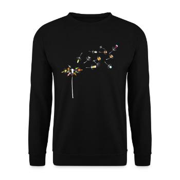 Wein Pusteblume - Unisex Pullover - Schwarz - Vorne - Alina (178cm) & Michal (187cm)