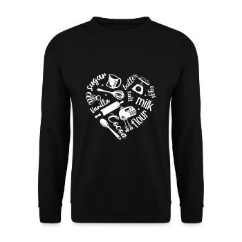 Baker heart cake bake master baker confectioner - Unisex Sweatshirt - black - Front - Alina (178cm) & Michal (187cm)