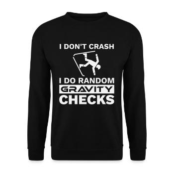 Crash Gravity Checks Telemark Uphill Ski Touring - Unisex Sweatshirt - black - Front - Alina (178cm) & Michal (187cm)