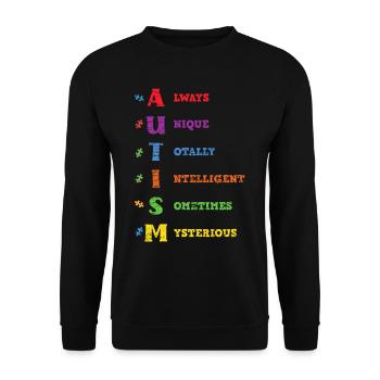Autismus - Unisex Pullover - Schwarz - Vorne - Alina (178cm) & Michal (187cm)