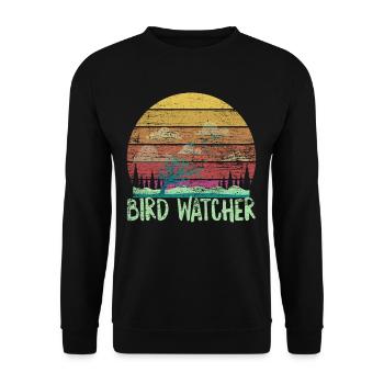 Birdwatchers - Unisex Sweatshirt - black - Front - Alina (178cm) & Michal (187cm)