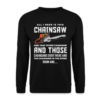 Chainsaw forest worker gift - Unisex Sweatshirt - black - Front - Alina (178cm) & Michal (187cm)