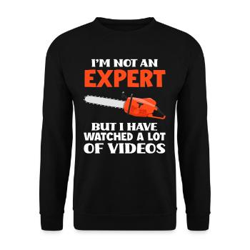 Chainsaw Funny Saying Gift - Unisex Sweatshirt - black - Front - Alina (178cm) & Michal (187cm)
