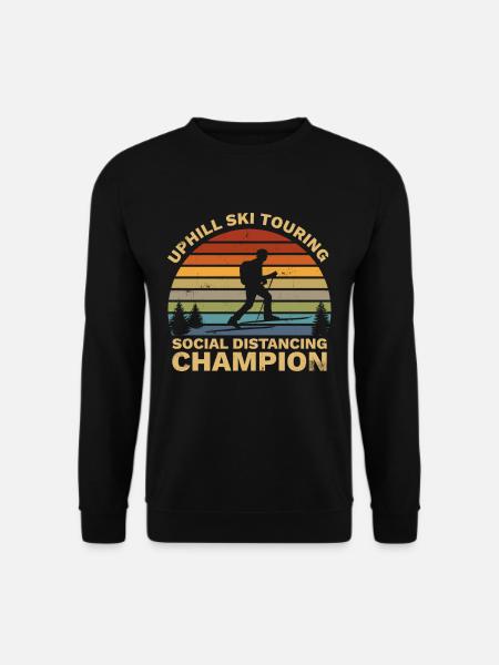 Uphill Ski Touring Telemark Social Distancing - Unisex Pullover - Schwarz
