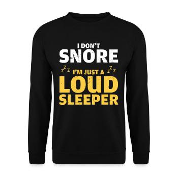 Kein Snore nur schlafen laut - Unisex Pullover - Schwarz - Vorne - Alina (178cm) & Michal (187cm)