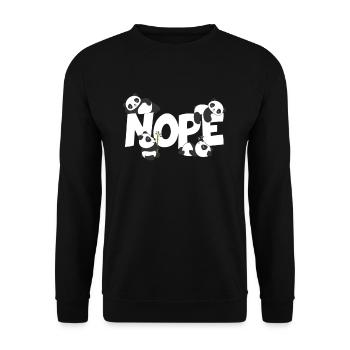 Refroidisseur paresseux Panda Nope - Sweat-shirt Unisexe - noir - Devant - Alina (178cm) & Michal (187cm)