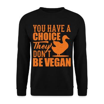VEGETARIAN gift animal rights activists for vegans BE - Unisex Sweatshirt - black - Front - Alina (178cm) & Michal (187cm)