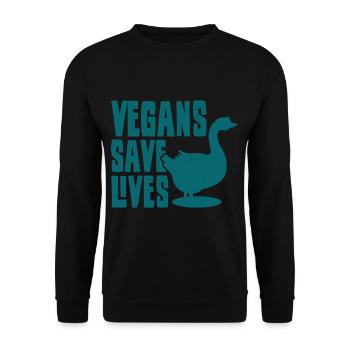 Un VÉGÉTARIEN offre des militants des droits des animaux pour les végétaliens - Sweat-shirt Unisexe - noir - Devant - Alina (178cm) & Michal (187cm)