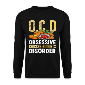 Chicken Nuggets Störung - Unisex Pullover - Schwarz - Vorne - Alina (178cm) & Michal (187cm)