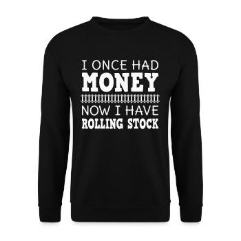 Model train H0 rolling stock rolling stock trains - Unisex Sweatshirt - black - Front - Alina (178cm) & Michal (187cm)